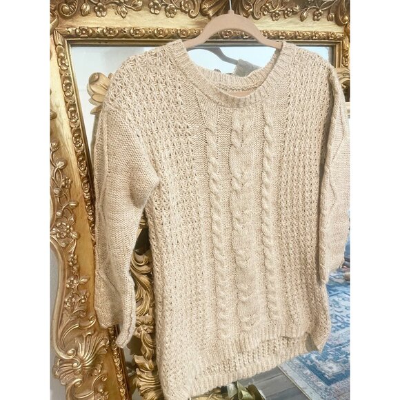 JJ Basics Cable-Waffle Knit Pull Over Sweater SZ S - Picture 3 of 9